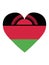 Heart Shaped Flag of Malawi