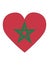 Heart Shaped Flag of Morocco