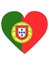 Heart Shaped Flag of Portugal