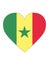 Heart Shaped Flag of Senegal