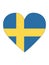 Heart Shaped Flag of Sweden