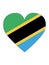Heart Shaped Flag of Tanzania