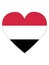 Heart Shaped Flag of Yemen