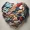 Heart-Shaped Folded Used Clothes for Charity.