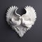 A heart-shaped formation by two white doves, symbolizing unity, peace, and the shared bond of love