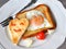 Heart-shaped fried egg and toast