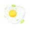 Heart-shaped fried eggs with green onions, black pepper and parsley for Valentine`s Day