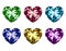 Heart-shaped gems set