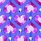 Heart shaped gemstones seamless background