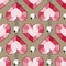Heart shaped gemstones seamless background