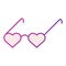 Heart shaped glasses flat icon. Heart shaped sunglasses symbol illustration isolated on white. Valentines Heart glasses