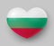 Heart shaped glossy national flag of Bulgaria