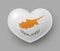 Heart shaped glossy national flag of Cyprus