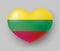 Heart shaped glossy national flag of Lithuania