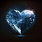 A heart shaped glowing diamond generative AI