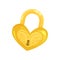 Heart shaped golden padlock vector Illustration