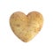 Heart shaped golden potato spud