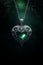 Heart Shaped - Green Diamond Fantasy pendant necklace and silver chain