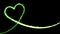 Heart shaped growing shiny Particle and line - Green color