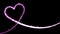 Heart shaped growing shiny Particle and line - Pink color