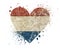 Heart shaped grunge vintage flag of Netherlands