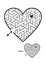 Heart shaped hexagonal maze game