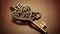 Heart shaped key, a symbol of enduring love, AI Generated