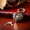 Heart shaped keychain with keys, symbolizing unlocking of love and romance to celebrate Valentine\\\'s Day