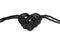 Heart shaped knot made from black cords on white