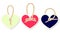 Heart shaped labels tied up with realistic linen twine ribbon an
