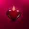 Heart Shaped Lit Candle. Valentines Day Background