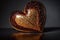 heart-shaped loaf with a glistening and crunchy crust on the surface