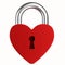 Heart shaped lock. 3d render. A sign of strong unbreakable love.