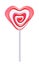 Heart shaped lollipop. Sweet candy.