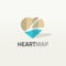 Heart shaped map logo vector illustration, city love place logotype