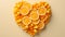 Heart shaped orange slices, Fruity love motif made of orange, isolated on pastel background.