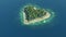 Heart shaped paradise island at ocean