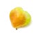 Heart shaped pear isolated over white.