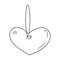 Heart-shaped pendant, keychain. Love concept, valentine\\\'s day gift. Hand drawn vector sketc