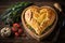 heart-shaped pie with flaky crust, filled with succulent chicken and vegetables