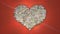 Heart-shaped pile of euro, dollar and yen cash, love for money, charity fund