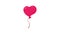 Heart shaped pink balloon icon animation