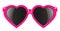 Heart shaped pink glamour sunglasses vector cartoon