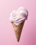 heart shaped pink ice cream on pink background