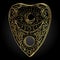 Heart-shaped planchette for spirit talking board. Vector isolated illustration in Victorian style. Mediumship divination
