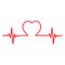 Heart shaped pulse illustration on white background