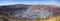 Heart-shaped quarry at daytime. Panoramic shot