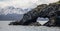 Heart shaped rock arch near Gull Island in Kachemak Bay near Homer Spit in Alaska USA