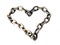 Heart shaped rusty metal chain