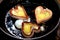 Heart-shaped scrambled eggs